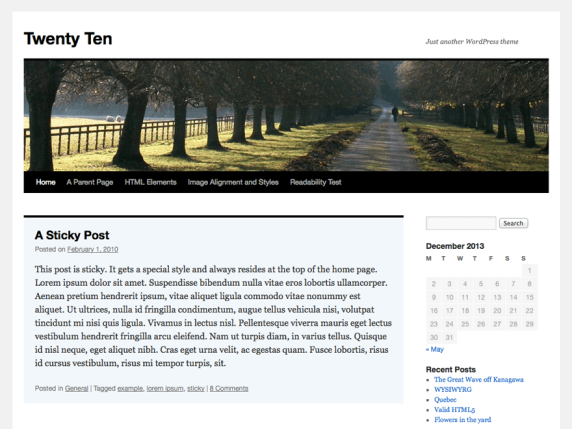 WordPress Twenty Ten